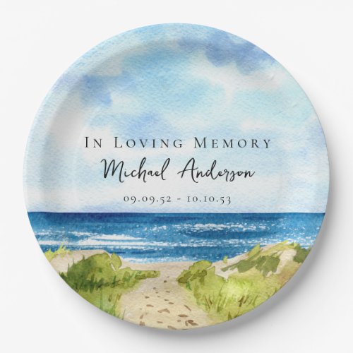 Beach Ocean Memorial Funeral Wake Paper Plates