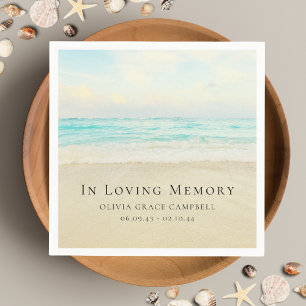 Beach Ocean Memorial or Funeral Napkins