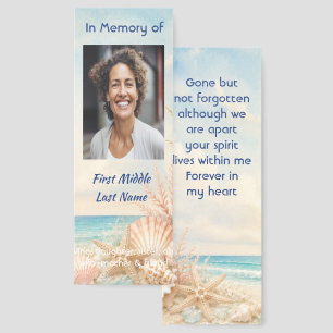 Beach Ocean Memorial Prayer Card Photo Keepsake Bookmarks