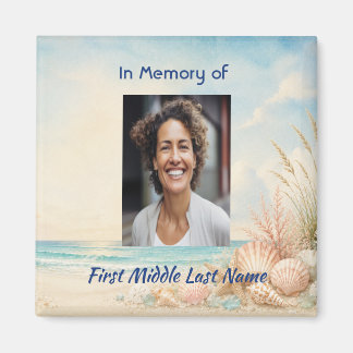 Beach Ocean  Memorial Prayer Card Photo Keepsake Magnet