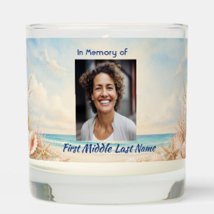 Beach Ocean Memorial Prayer Card Photo Keepsake Scented Candle
