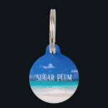 Beach Ocean Pet Dog Cat Lost Id Pet ID Tag<br><div class="desc">This design was created though digital art. It may be personalized in the area provided or customizing by choosing the click to customize further option and changing the name, initials or words. You may also change the text color and style or delete the text for an image only design. Contact...</div>