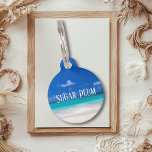Beach Ocean Pet Dog Cat Lost Id Pet ID Tag<br><div class="desc">This design was created though digital art. It may be personalized in the area provided or customizing by choosing the click to customize further option and changing the name, initials or words. You may also change the text color and style or delete the text for an image only design. Contact...</div>