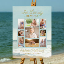 Beach Ocean Photo Collage Funeral Memorial Welcome Foam Board