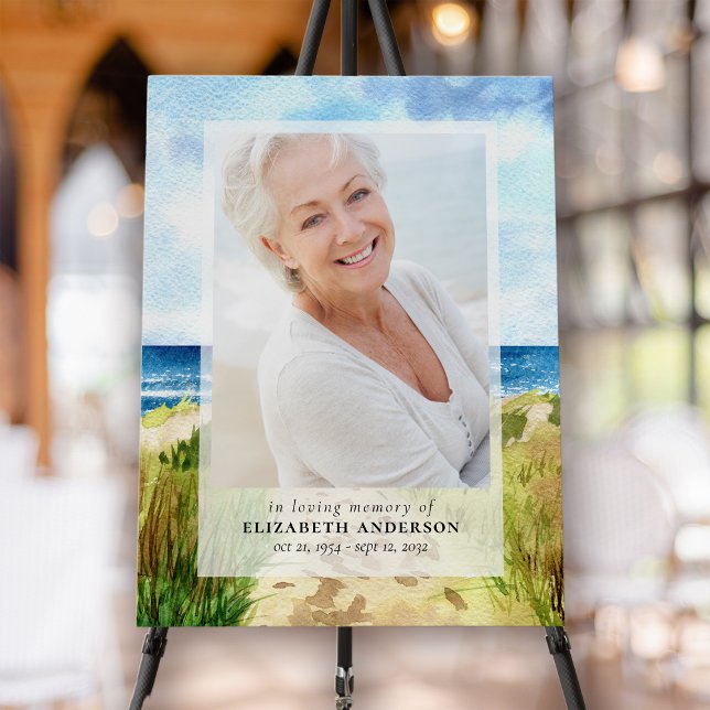 Beach Ocean Photo Funeral Memorial Board (Creator Uploaded)
