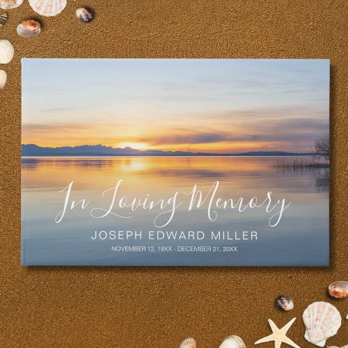 Beach Ocean Photo Memorial or Funeral Guest Book