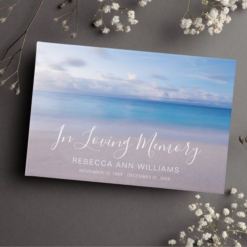 Beach Ocean Photo Memorial or Funeral Guest Book