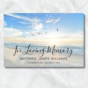 Beach Ocean Photo Memorial or Funeral Guest Book Foam Board