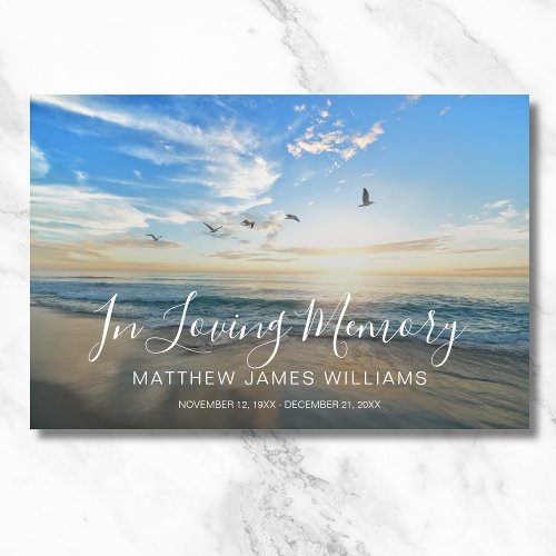Beach Ocean Photo Memorial or Funeral Guest Book Foam Board