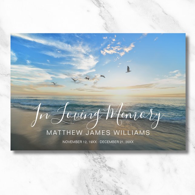 Beach Ocean Photo Memorial or Funeral Guest Book Foam Board (Creator Uploaded)