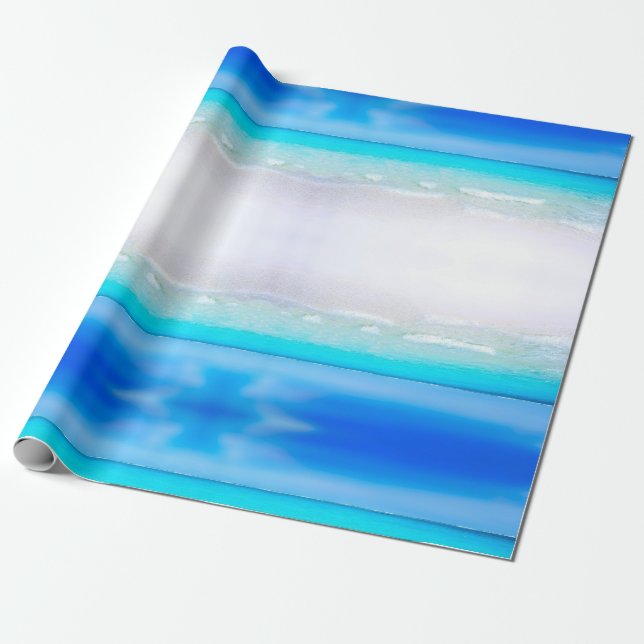 Beach Ocean Pool Blue Aqua Personal Wrapping Paper (Unrolled)
