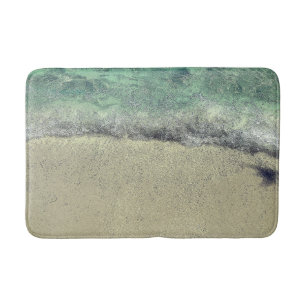 Beach Ocean Sea Abstract Teal Blue Green Fine Art Bath Mat