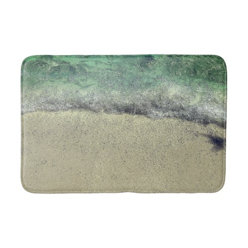 Beach Ocean Sea Abstract Teal Blue Green Fine Art Bath Mat