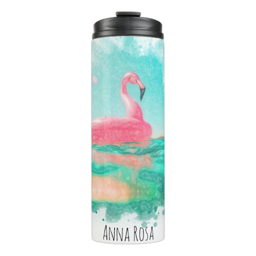  Beach Ocean Sea Nautical Artsy Flamingo Toy Thermal Tumbler