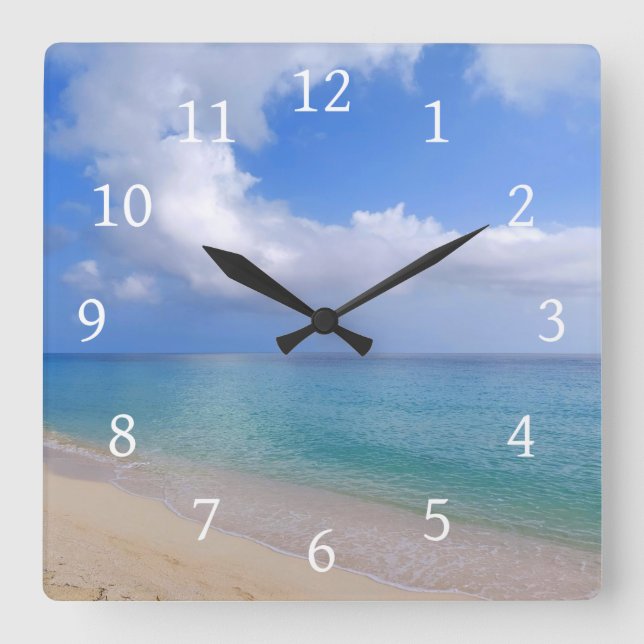 Beach Ocean Sea Photo 200 Square Wall Clock (Front)