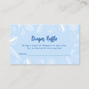 Beach Ocean Sea Shells Boys Diaper Raffle Shower Enclosure Card