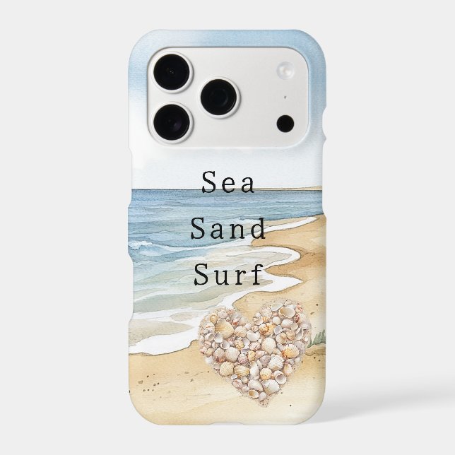 Beach Ocean Sea Shells Heart Iphone Case (Back)