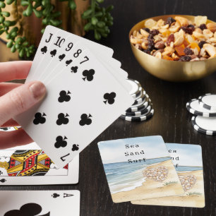 Beach Ocean Sea Shells Heart Poker Cards