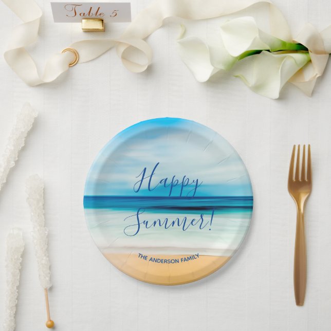 Beach ocean sea summer party paper plates (Wedding)
