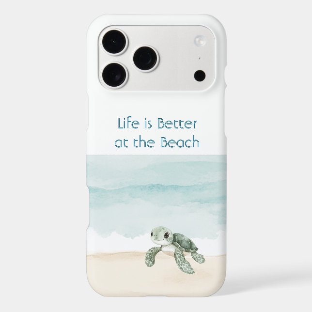 Beach Ocean Sea Turtle iPhone Case (Back)