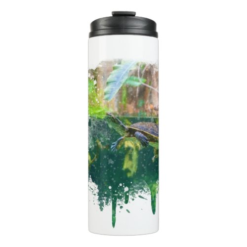 *~* Beach Ocean Sea Turtle Nautical Drip Photo Thermal Tumbler