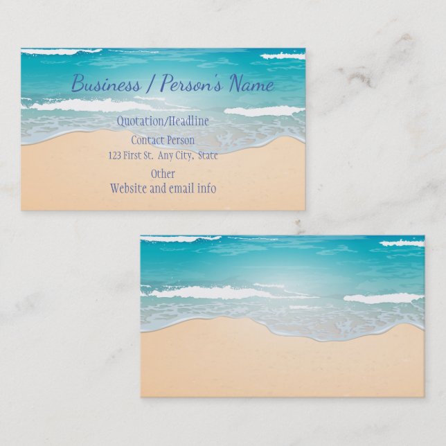 Beach  Ocean Sea Vacation Holiday Custom Business Card (Front/Back)