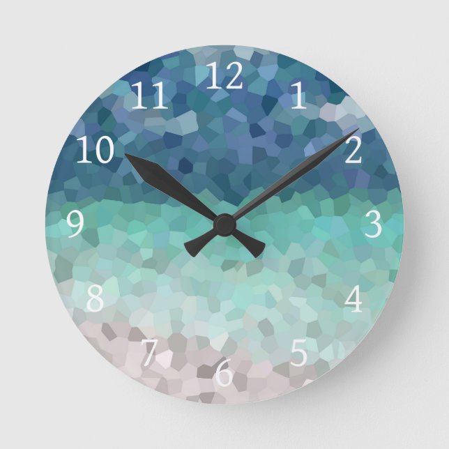 Beach Ocean Sea View 290 Mosaic Round Clock (Front)