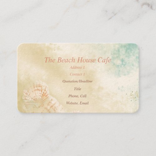 Beach Ocean Seaside art Business Card Cafe