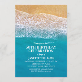 Beach Ocean Seaside Destination Nautical Birthday Invitation