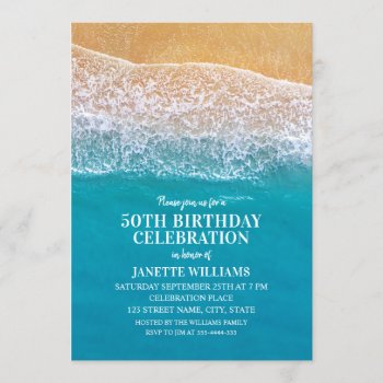 Beach Ocean Seaside Destination Nautical Birthday Invitation by superdazzle at Zazzle