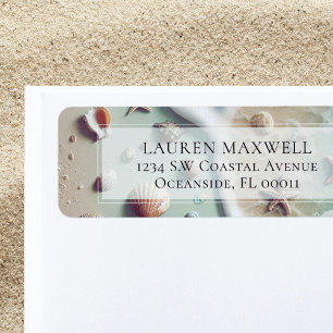 Beach Ocean Seaside Seashell Wedding Address Label