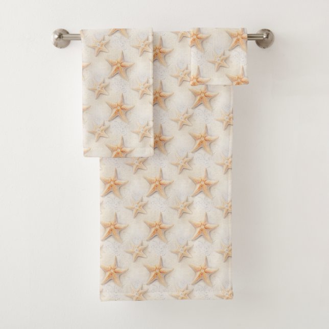 Beach Ocean Starfish Bath Towel Set (Insitu)