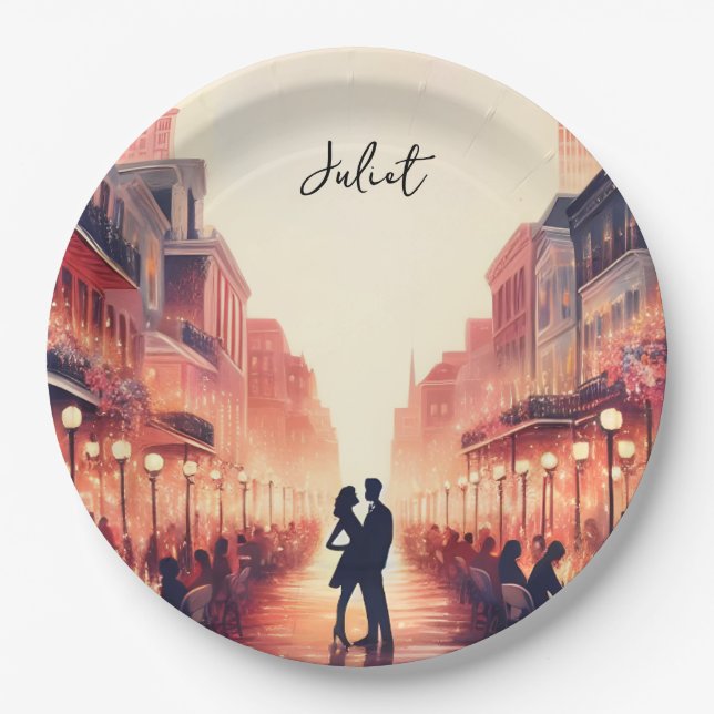 Beach Ocean Summer New Orleans Bridal Shower Paper Plates (Front)
