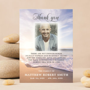 Beach Ocean Sun Thank You Funeral Memorial PHOTO