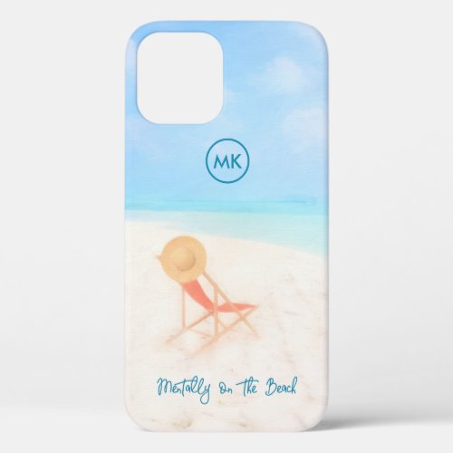 Beach Ocean Sunhat Deckchair Quote iPhone 12 Case