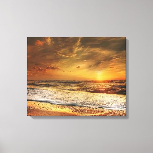 Beach Ocean Sunset Sunrise Photography Canvas Prin