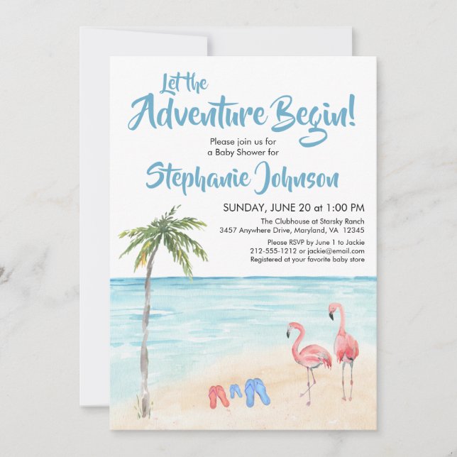 Beach Ocean Surf Adventure Baby Shower Boy Invitation (Front)