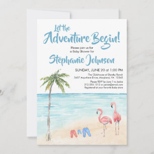 Beach Ocean Surf Adventure Baby Shower Boy Invitation