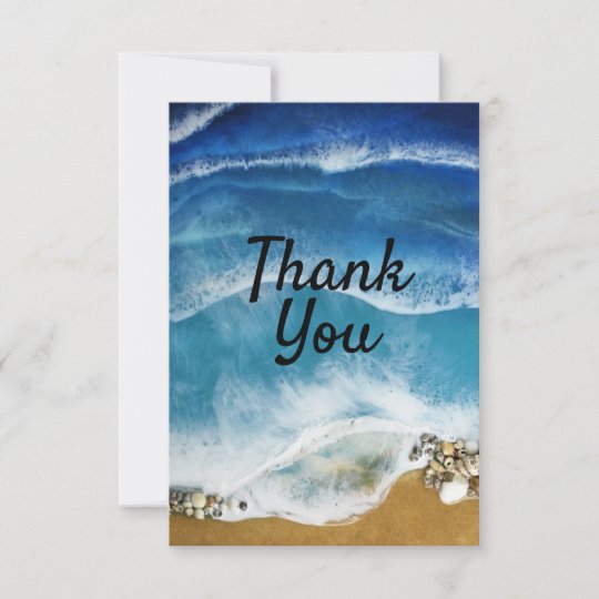 Beach Ocean theme thank you card