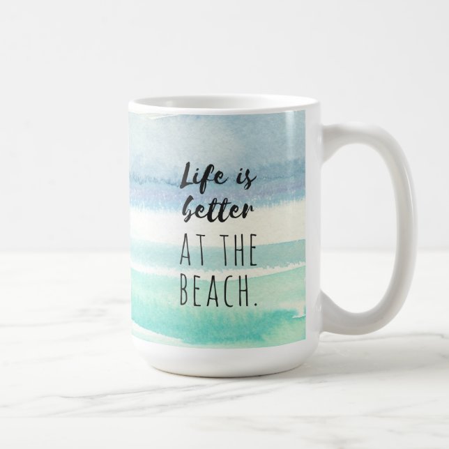 Beach Ocean Themed Decor Watercolor Mug (Right)
