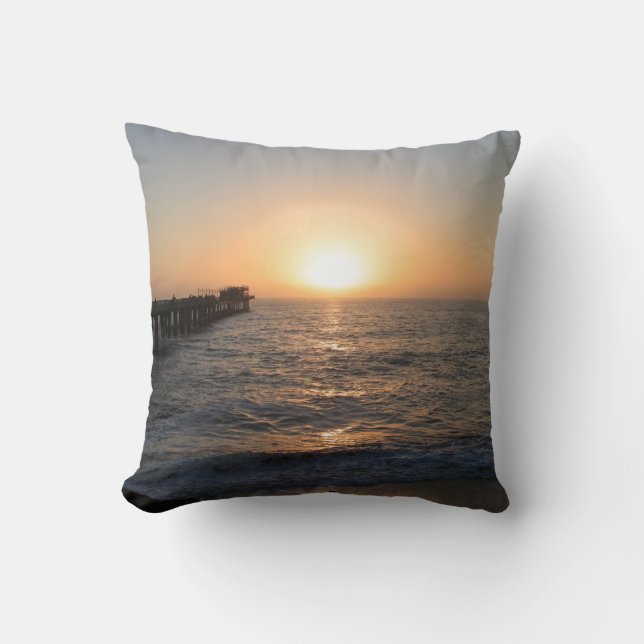 Beach Ocean Throw Pillow (Front)