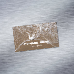 Beach Ocean Tropical Custom Name Consultant Trendy Business Card Magnet