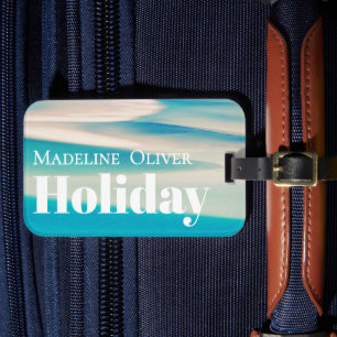 Beach Ocean Vacation Modern Coastal Travel Luggage Tag