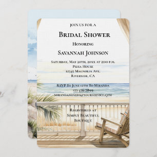 Beach Ocean View Bridal Shower Invitation