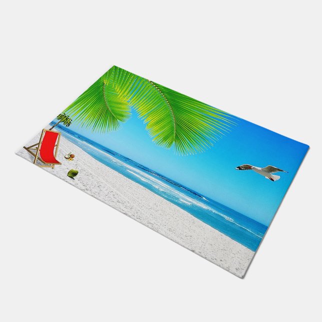 Beach Ocean View Door Mat (Angled)