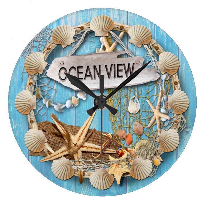 Beach Ocean View Large Clock