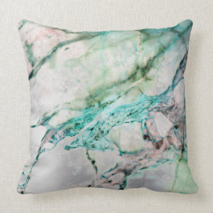 16x16 MARJACK DESIGN STUDIO Teal Watercolor Leaves and Shadows Home Accessories Throw Pillow Multicolor