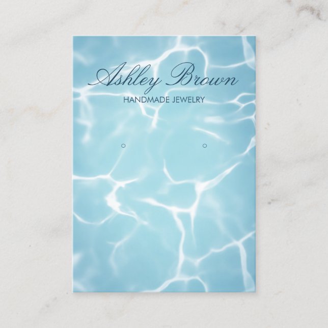 Beach Ocean Water Handmade Jewelry Earring Display Business Card (Front)