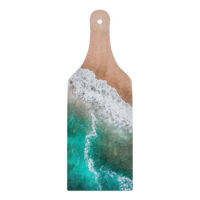 Beach ocean water on seashore sand tropical summer cutting board (Front)