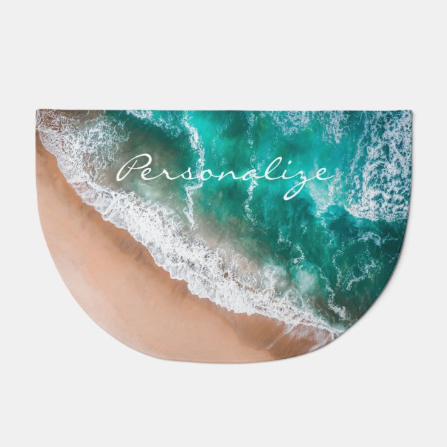 Beach ocean water on seashore sand tropical summer doormat (Front)